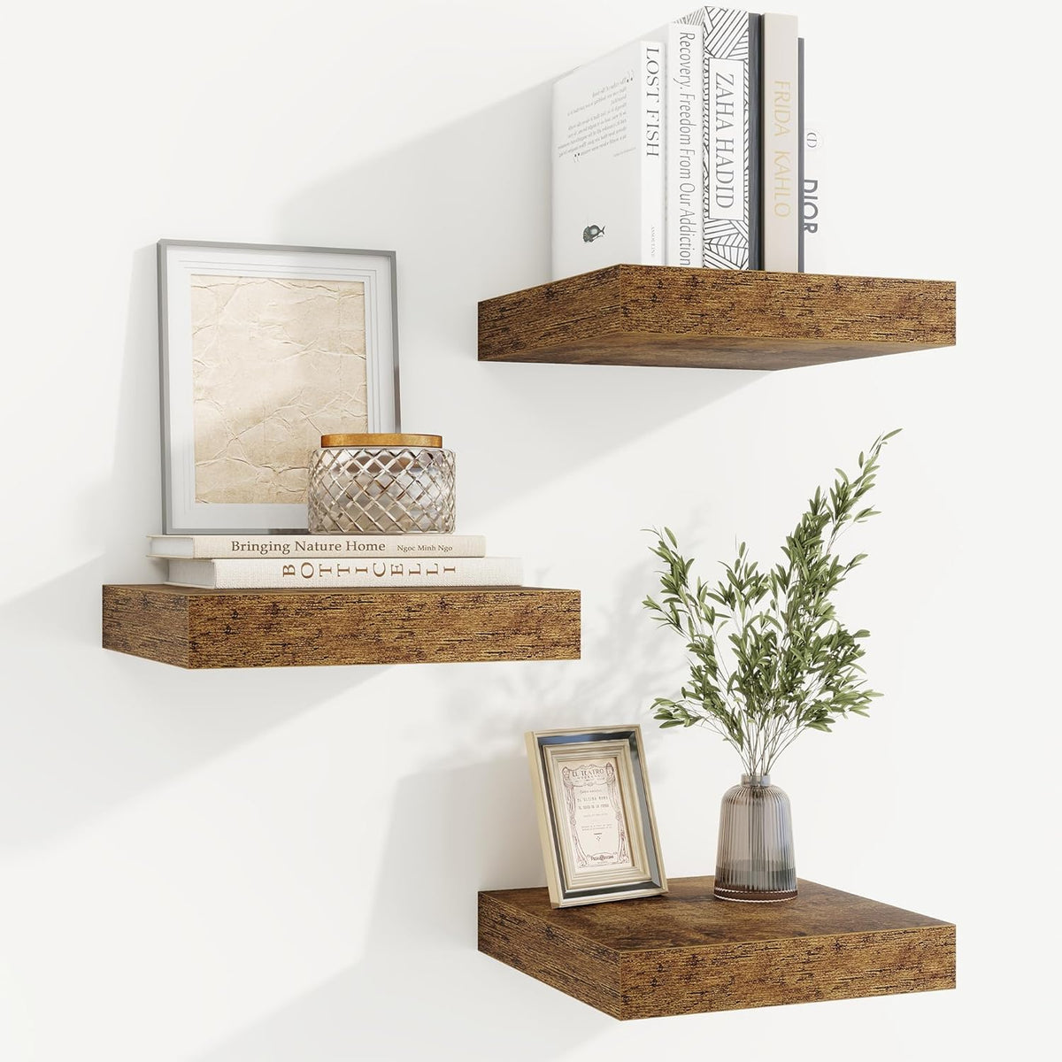 fuqing Floating Shelves for Wall, Bathroom Shelf Wall Mounted for Storage, Shelves with Invisible