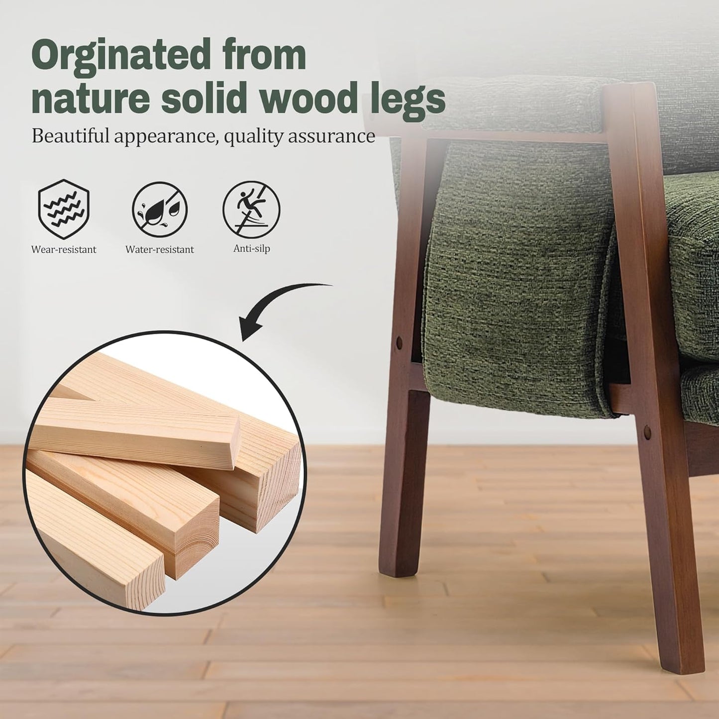 Modern Accent Chair for Living Room Mid Century Arm Chair Upholstered Bedroom Chair Comfy Lounge