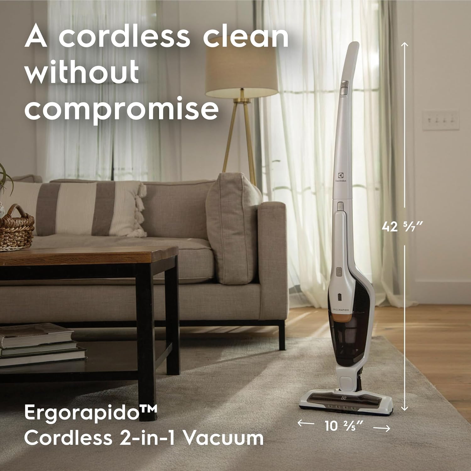 Electrolux Ergorapido Cordless 2-in-1 Vacuum Cleaner with High Suction Power and 180-Degree