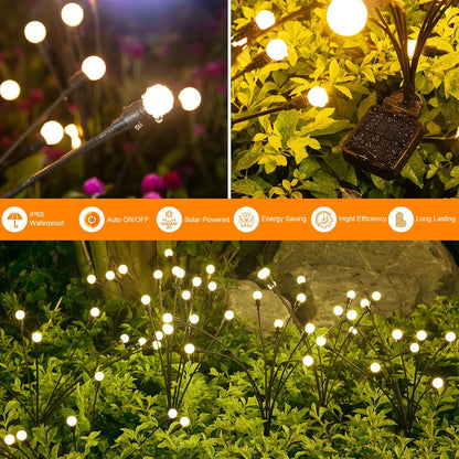 ASMAD Solar Lights Outdoor(12-Pack, 96 LEDs), Solar Garden Lights, Outdoor Decorations, Firefly
