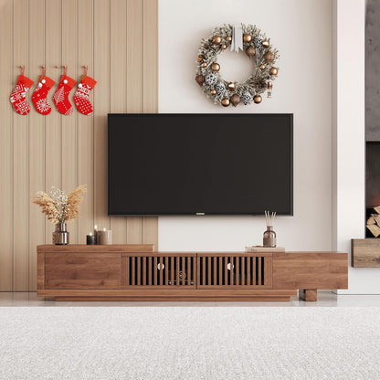 Mid Century Modern TV Stand for 75+ Inch TVs, Extendable Media Console (78"-103") with Ample