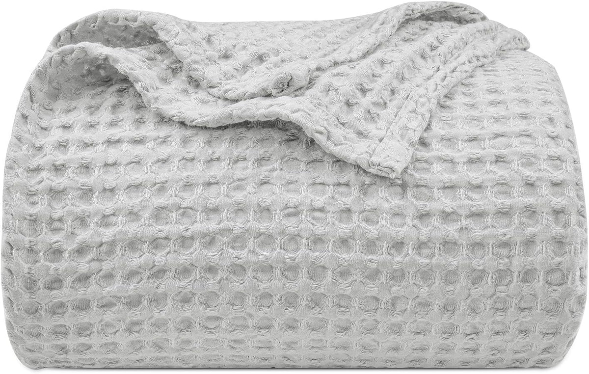 PHF Ultra Soft Waffle Weave Blanket Twin Size 66"x 90"- Washed Lightweight Breathable Cozy Woven