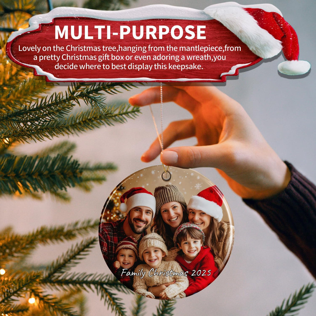 Personalized Christmas Ornaments 2025,Custom Christmas Ornament with Photo Text,Personalized