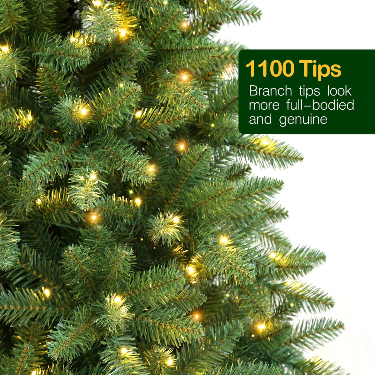 Hykolity 6 ft Prelit Christmas Tree, Artificial Christmas Tree with 250 Warm White Lights, 1032