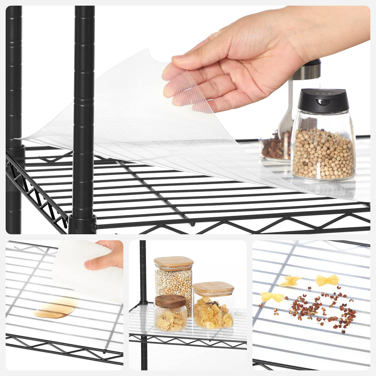 SONGMICS 6-Tier Storage Shelves, Wire Shelving Unit, Kitchen Metal Shelves, Storage Rack with
