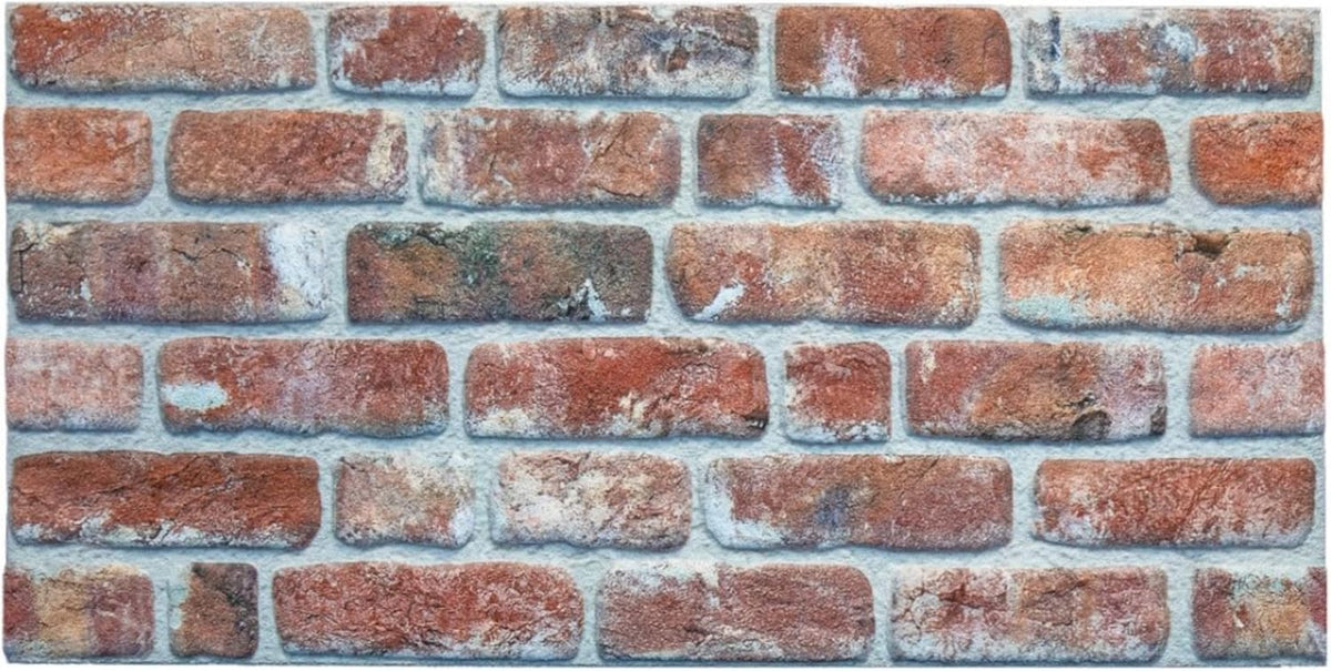 Dundee Deco 3D Wall Panels Faux Brick - Cladding, Red Brown Stone Look Wall Paneling, Styrofoam