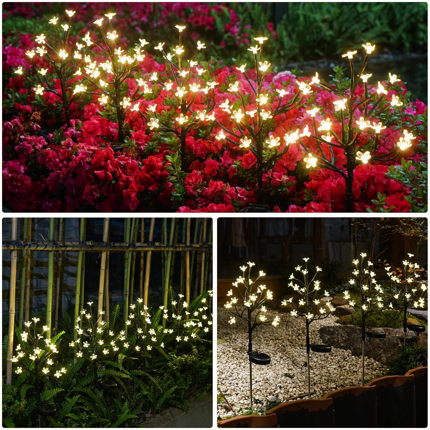 Solar Garden Lights Garden Decor, Solar Flowers Lights Outdoor Decorative,2Pack 40LED Solar Lights