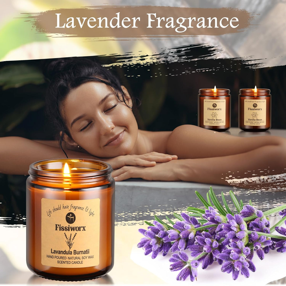 Scented Candle Set 4 Pack, Candle for Home Scented, Odor Eliminating, Stress Relief, 30oz, 220