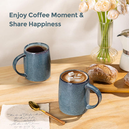 GBHOME Large Coffee Mugs Set of 6, 18oz Handmade Ceramic Coffee Mugs Set with Gradient color for