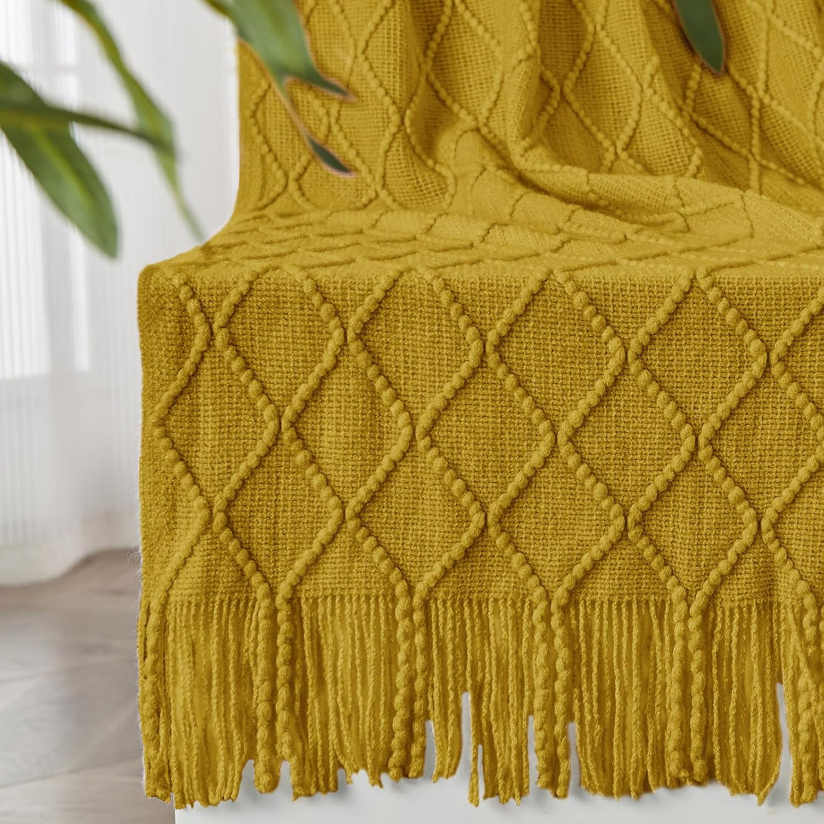 inhand Knitted Throw Blanket for Couch and Bed, Soft Living Room Home Decor Knitted Blanket with