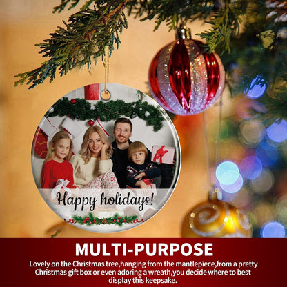 Personalized Christmas Ornaments, Custom Photo & Text 2025 Christmas Tree Ornament, Ideal for Xmas