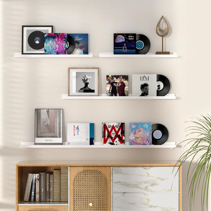 Fun Memories Picture Ledge Shelf, 36 Inch Floating Shelves Set of 2, Nursery Book Shelves for Toys