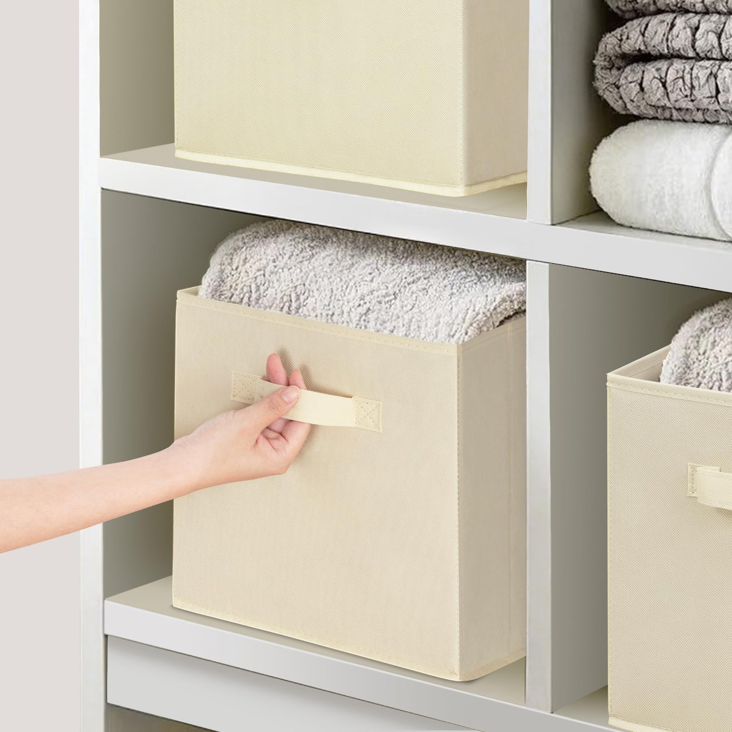 STORAGEIDEAS 11x11 Inch Storage Bins Cubes, Fabric Foldable Storage Box, Collapsible Closet