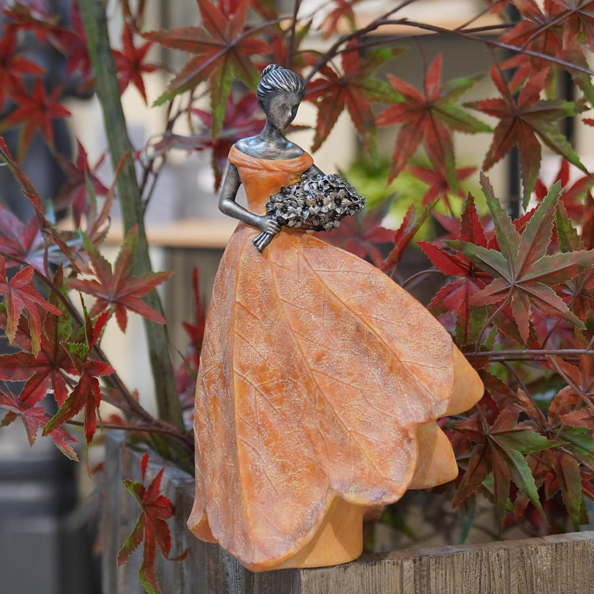 Guichifun Fairy Statue Collection Home Decoration - Orange Leaf Angel Girls Resin Home Decor for