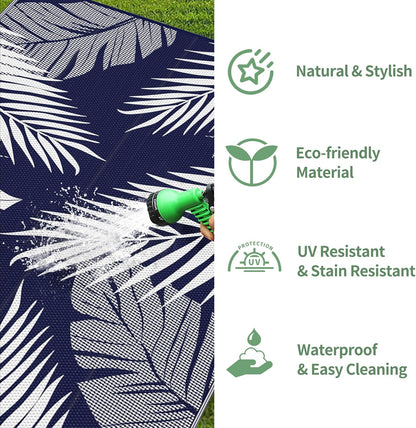GENIMO Outdoor Rug 2.5' x 8' Waterproof for Patios Clearance, Reversible Outdoor Plastic Straw