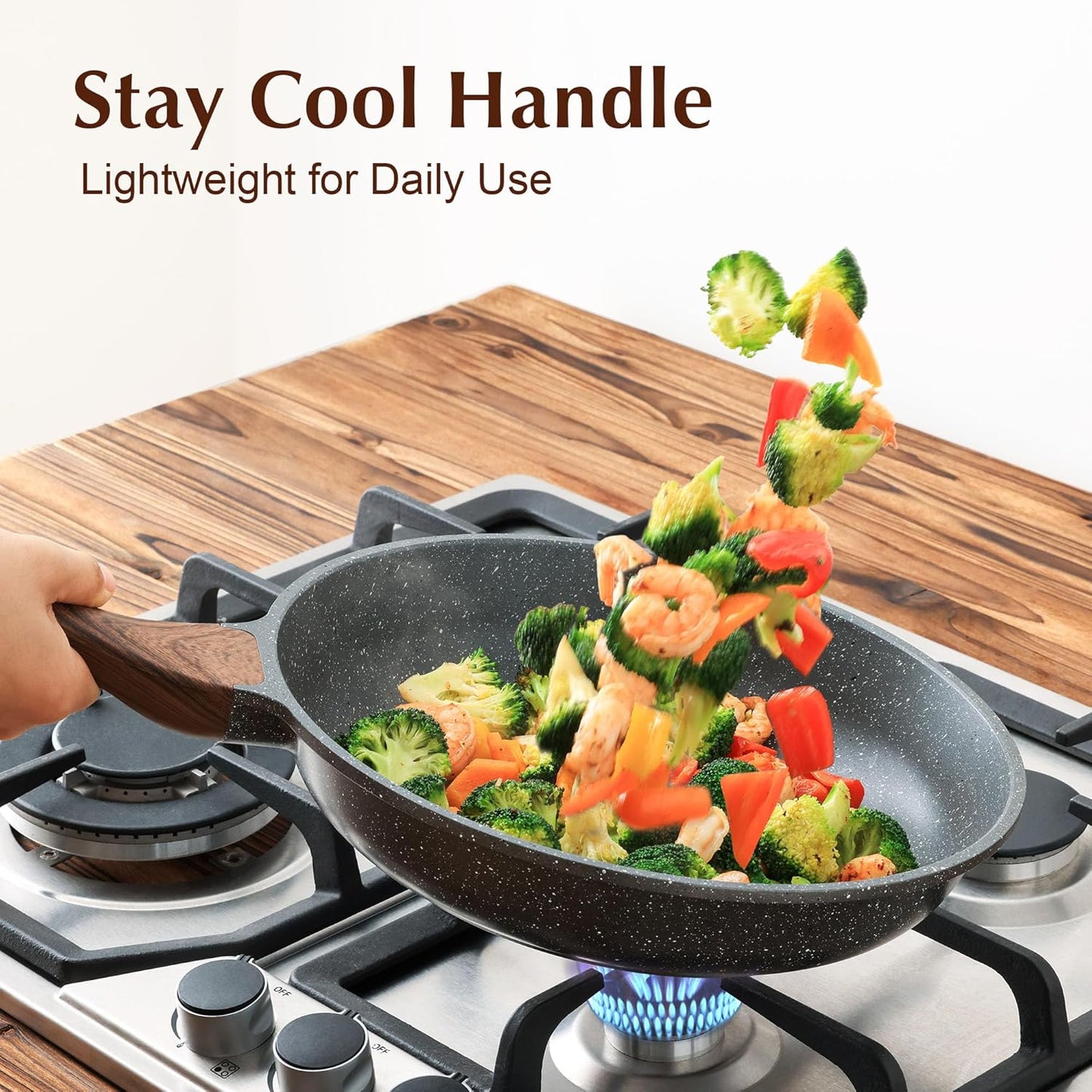 SENSARTE Nonstick Frying Pan Skillet with Lid, Omelet Pan with Cover, Healthy Cooking Chef's Pan