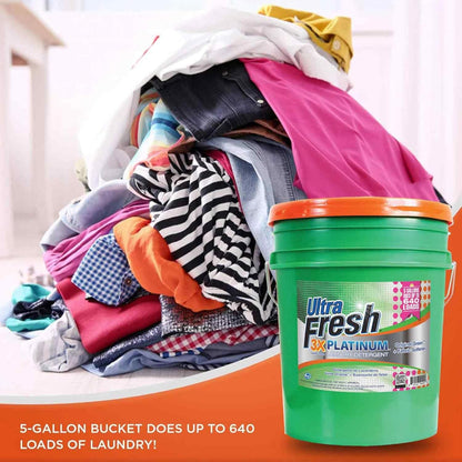 Ultra Fresh 3X Platinum Liquid Laundry Detergent with Fabric Softener, Green - Deep Cleaning Power