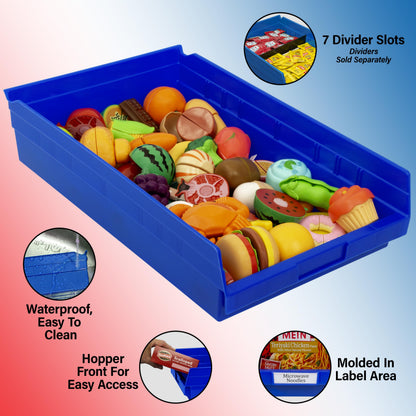 Akro-Mils 30178 Heavy Duty Plastic Shelf Bins, 18"x 11"x 4", Red, 12-Pk