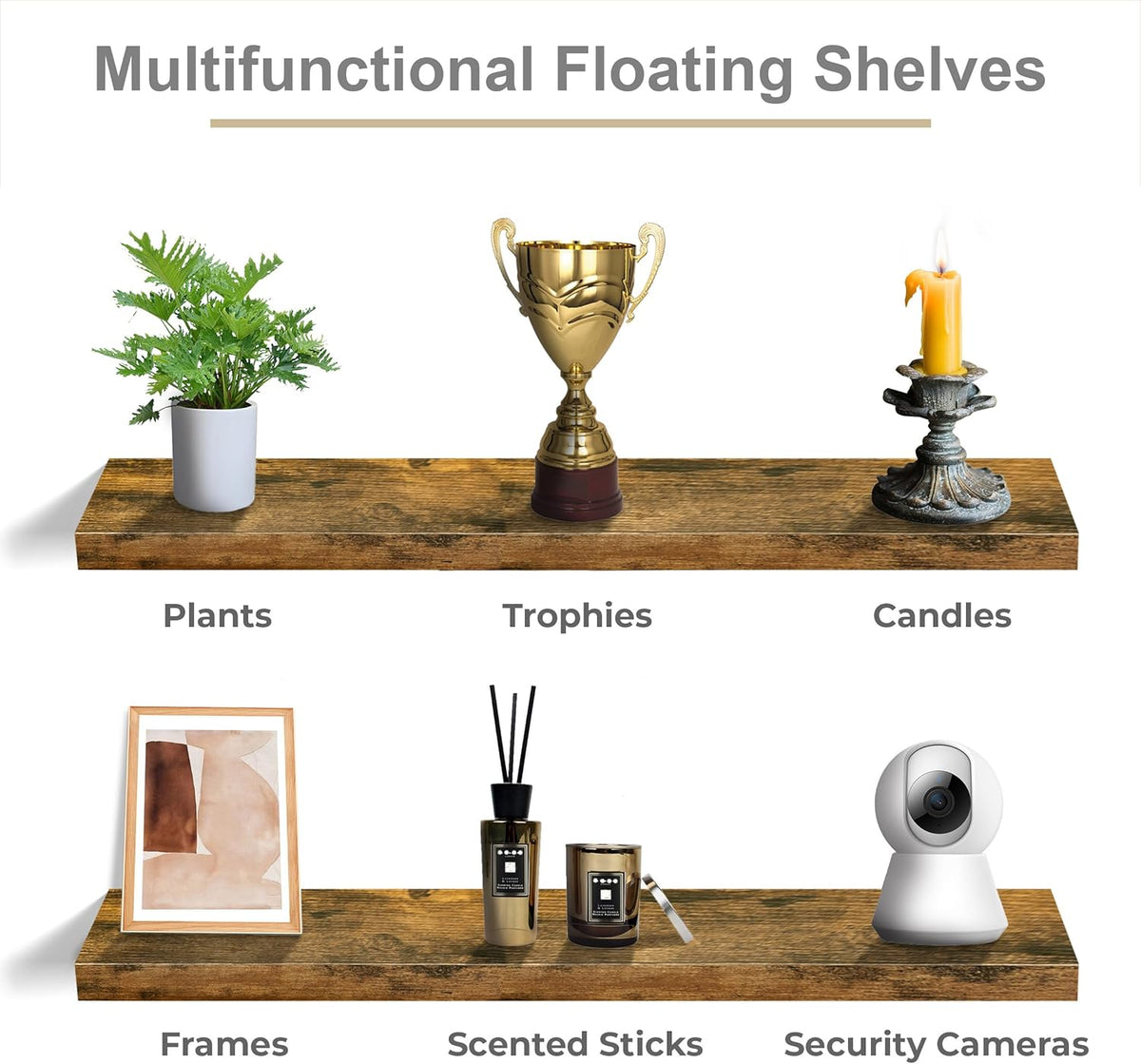 Sorbus Floating Shelves for Wall - 48 Inch Long Bathroom Shelves, Wall Decor for Bedroom, Kitchen