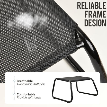 Outdoor Ottomans,Patio Foot Rest Portable Side Table Solid Steel Frame Small Seat All Weather