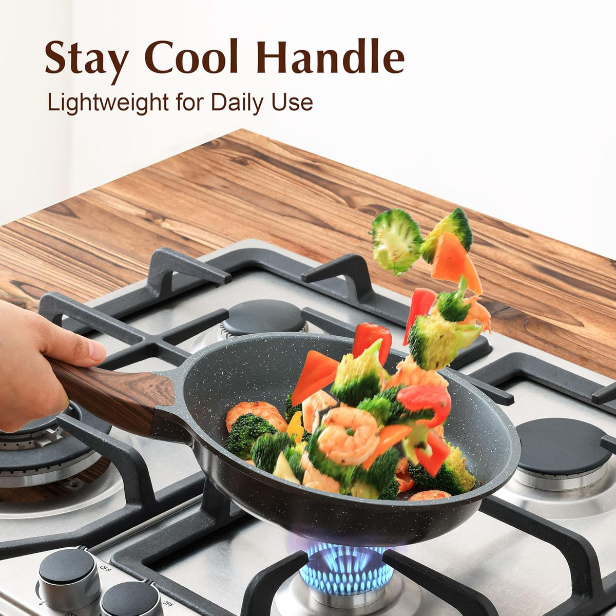 SENSARTE Nonstick Frying Pan Skillet with Lid, Omelet Pan with Cover, Healthy Egg Pan Chef's Pan