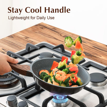 SENSARTE Nonstick Frying Pan Skillet with Lid, Omelet Pan with Cover, Healthy Egg Pan Chef's Pan