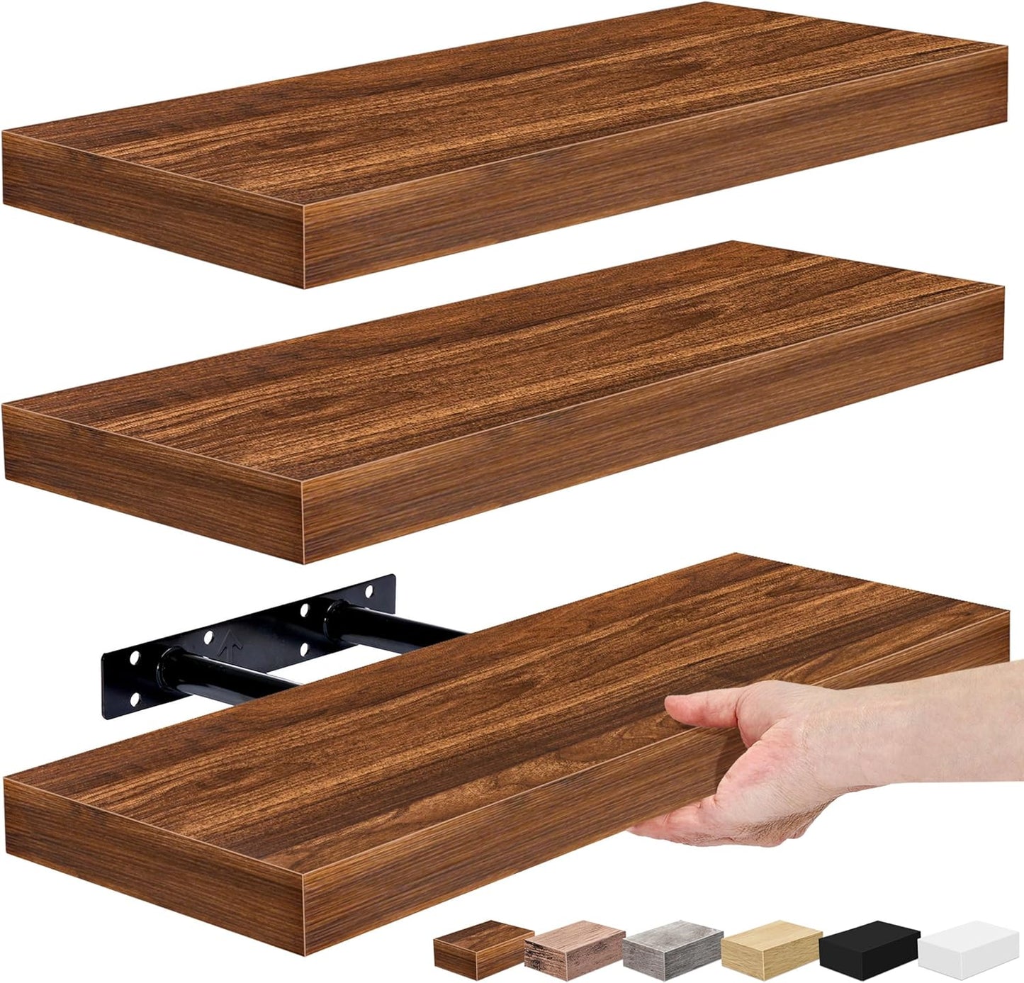 Sorbus Floating Shelves for Wall, Bathroom Shelves Wall Mounted for Kitchen, Bedroom, Bathroom
