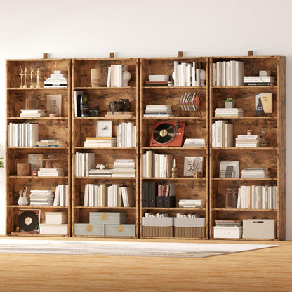 IRONCK Bookshelves and Bookcases Set of 2 Floor Standing 6 Tiers Display Storage Shelves 70 in Tall