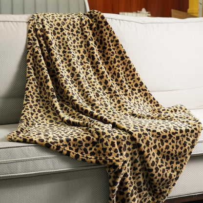 MERRYLIFE Leopard Throw Blanket Decorative Fleece Throw | Ultra-Plush Colorful Girls Boys | Couch