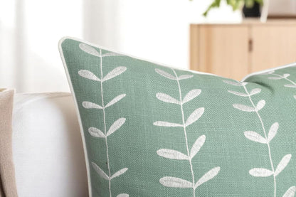 VAGMINE Embroidered Lollipop Cushion Cover - 20x20 Inches Square - 100% Cotton Light Teal Throw