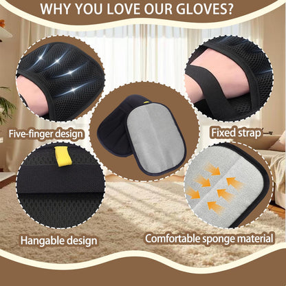 Upgraded Pet Hair Remover Glove - Reusable Electrostatic Five-Finger Gloves for Cat/Dog Hair