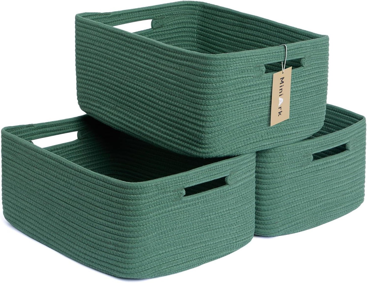Large Storage Baskets for Shelves, Closet Organizers Bins for Clothes Blanket Towels, Baby Nursery