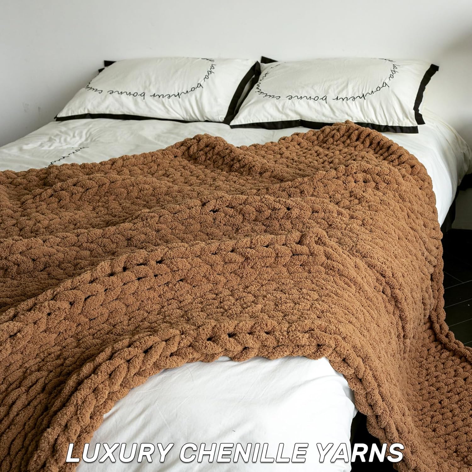 Chunky Knit Blanket - Luxury Soft Cozy 60 * 80 Throw Blanket,100% Woven Blanket Rope Knot Throw