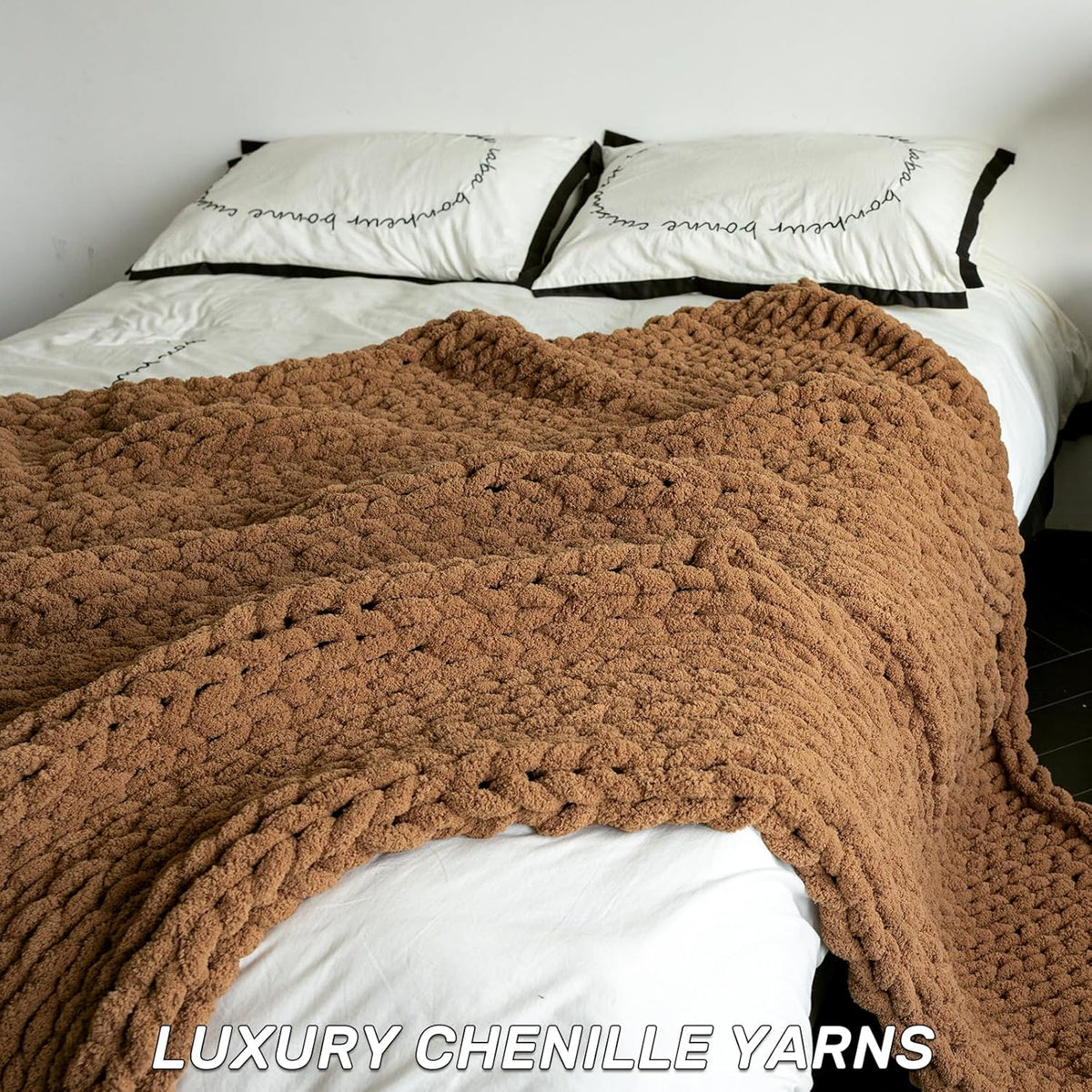 Chunky Knit Blanket - Luxury Soft Cozy 40 * 50 Throw Blanket,100% Woven Blanket Rope Knot Throw