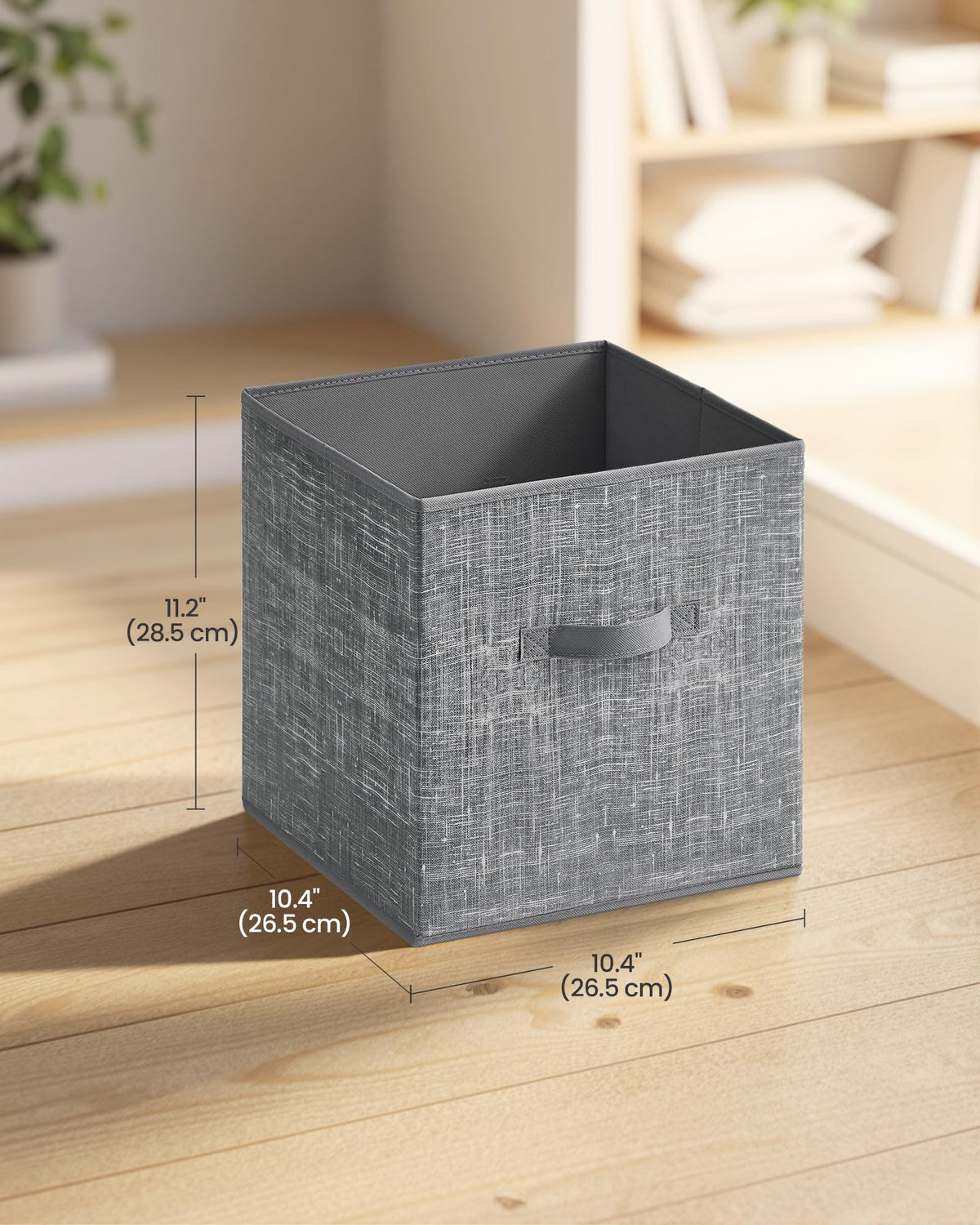 SONGMICS HOME Foldable Storage Cubes Set of 8, Fabric Shelf Organizer Bins with Handles, Closet