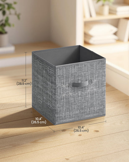 SONGMICS HOME Foldable Storage Cubes Set of 8, Fabric Shelf Organizer Bins with Handles, Closet