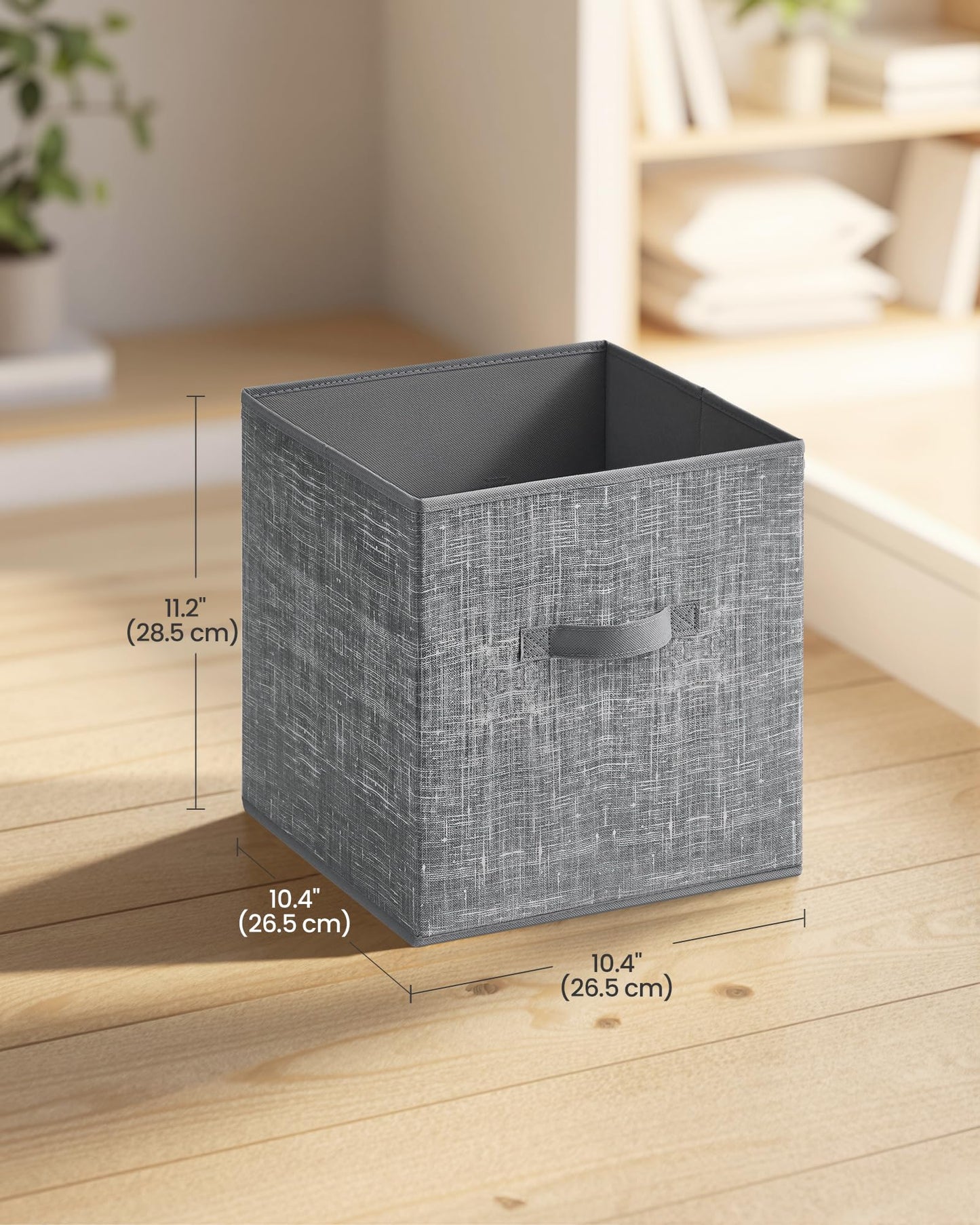 SONGMICS HOME Foldable Storage Cubes Set of 10, Fabric Shelf Organizer Bins with Handles, Closet