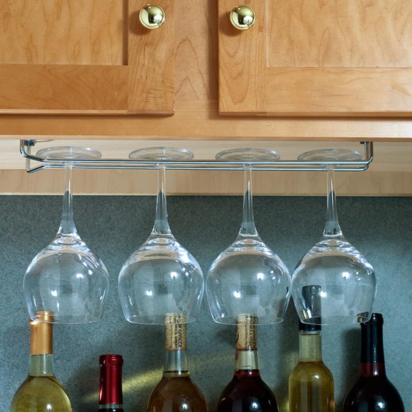 TrueCraftware- 16-Inch Wine Glass Rack Chrome Finish Set of 2- Stemware Rack Wire Hanging Rack