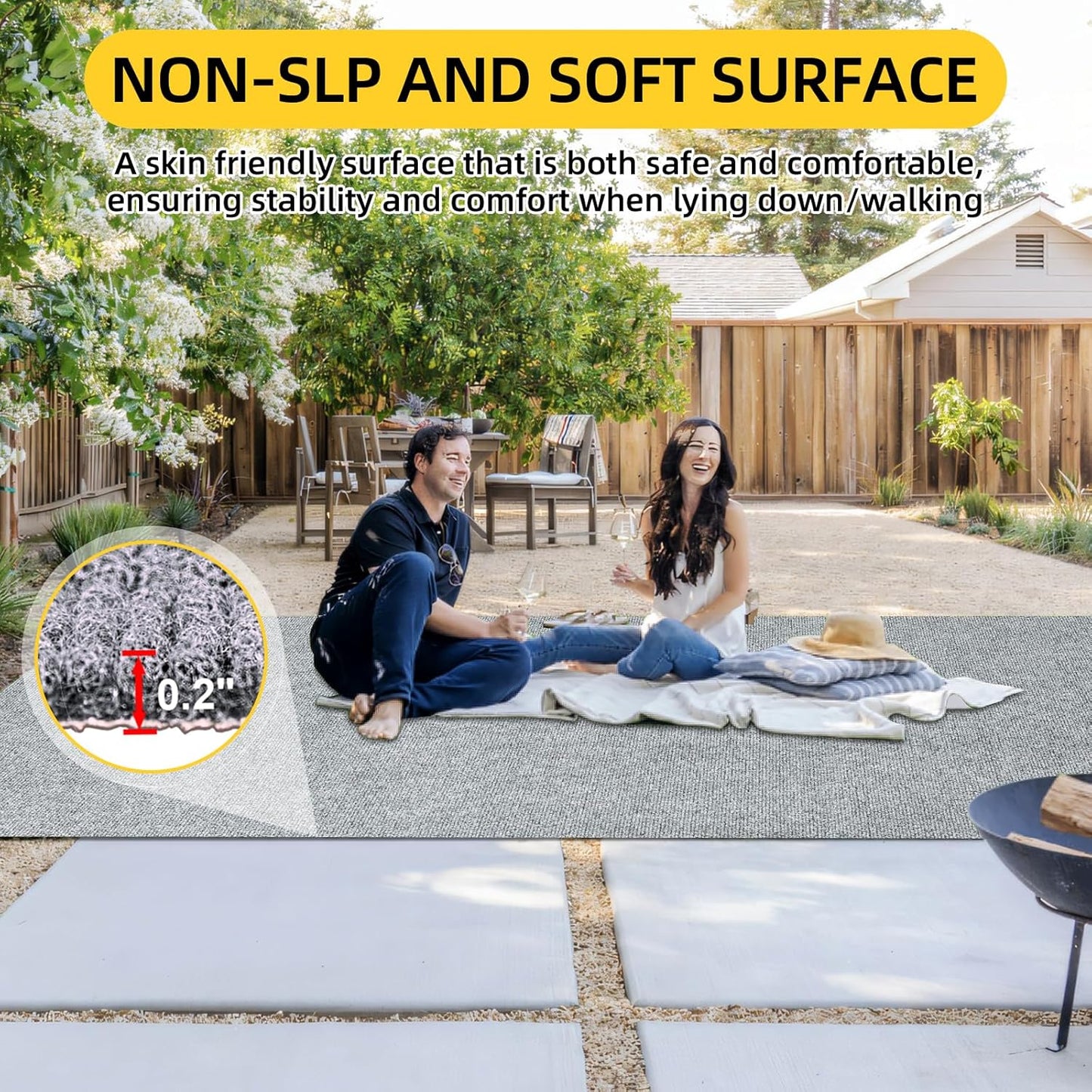 Marine Carpet,5 FT x 15 FT Smoke Gray Indoor Outdoor Carpet 0.2" Thick Boat Carpet with Water-Proof