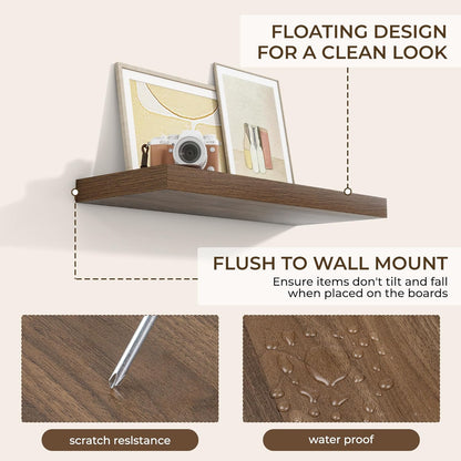 RICHFOCUS 31.5Inch Floating Shelves for Wall 2 Pack Shelves for Bedroom|Kitchen|Bathroom Wall