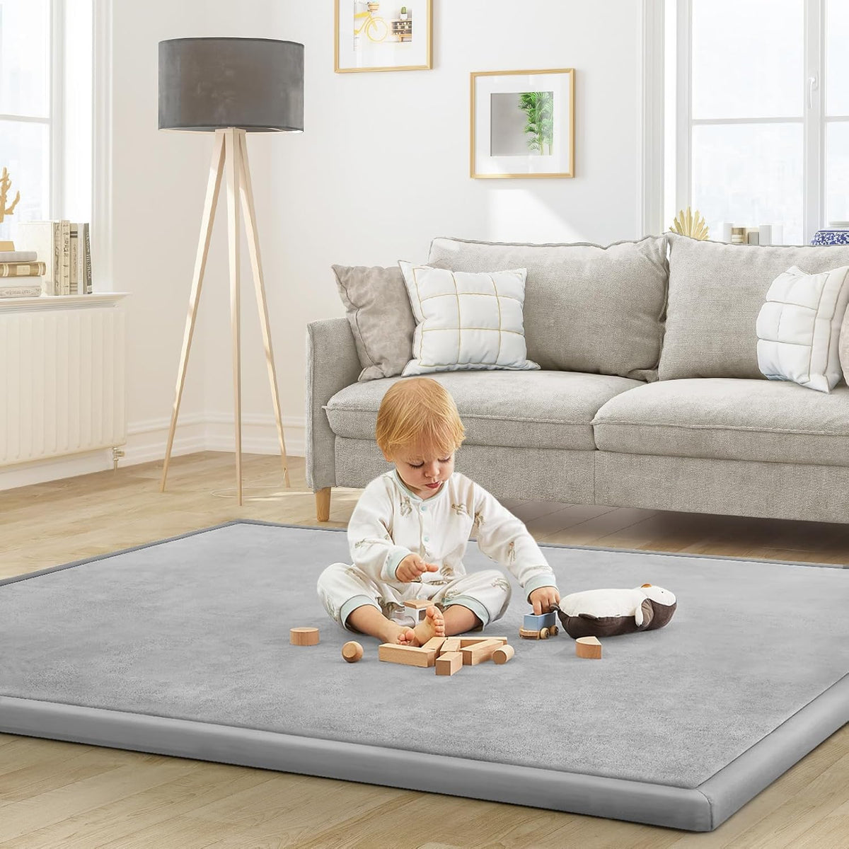 Baby Play Mat for Floor Tummy Time Mat Nursery Rug Muscle Mat Area Rug Playroom Rug Tatami Mat