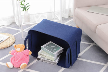 Storage Basket Felt Storage Bin Collapsible& Convenient Box Organizer with Carry Handles for Office