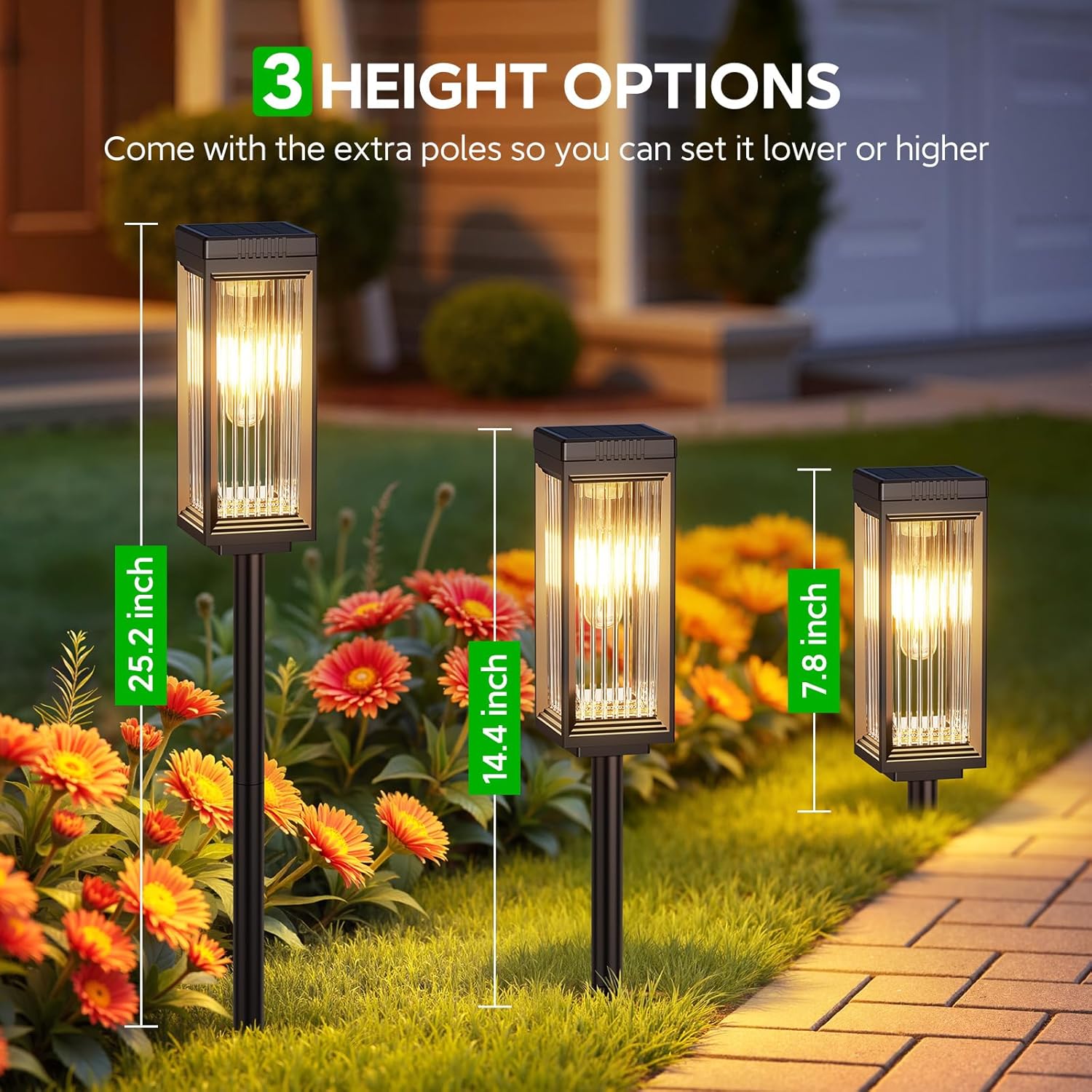 Solar Pathway Lights Outdoor, 6 Pack Upgraded Solar Lights Outdoor Waterproof, Bright Up to 15 Hrs