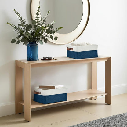 DECOMOMO Small Storage Basket, Closet Storage Bins, Baskets for Organizing Shelves (Navy Blue &