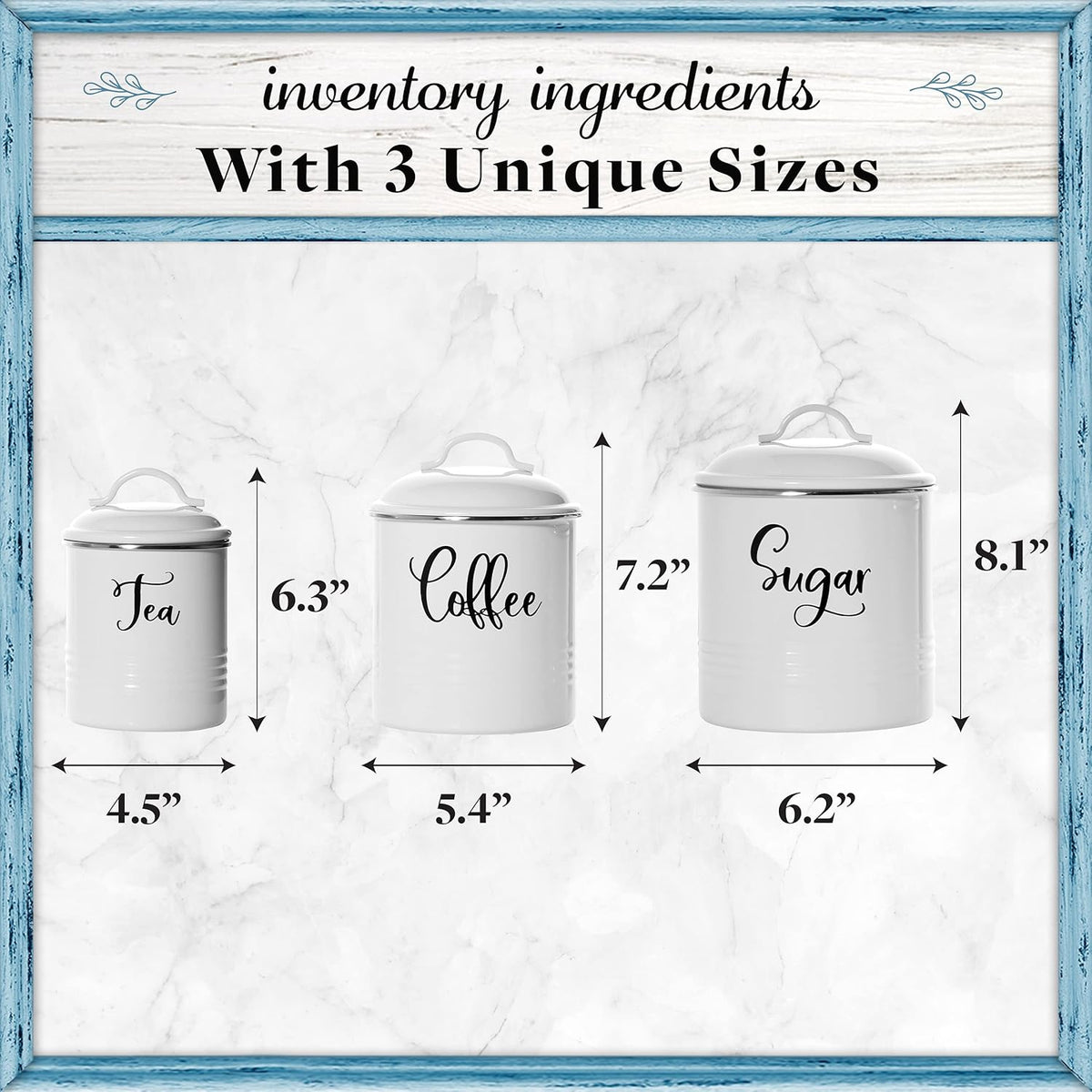 Home Acre Designs Food Storage Containers Set with Lids, Farmhouse Home Kitchen Decor Rustic