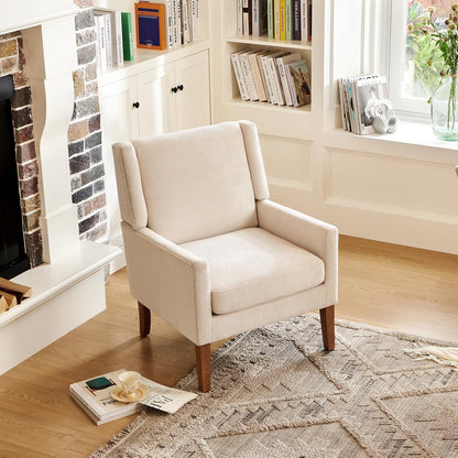 COLAMY Modern Wingback Living Room Chair, Upholstered Fabric Accent Armchair, Single Sofa Chair