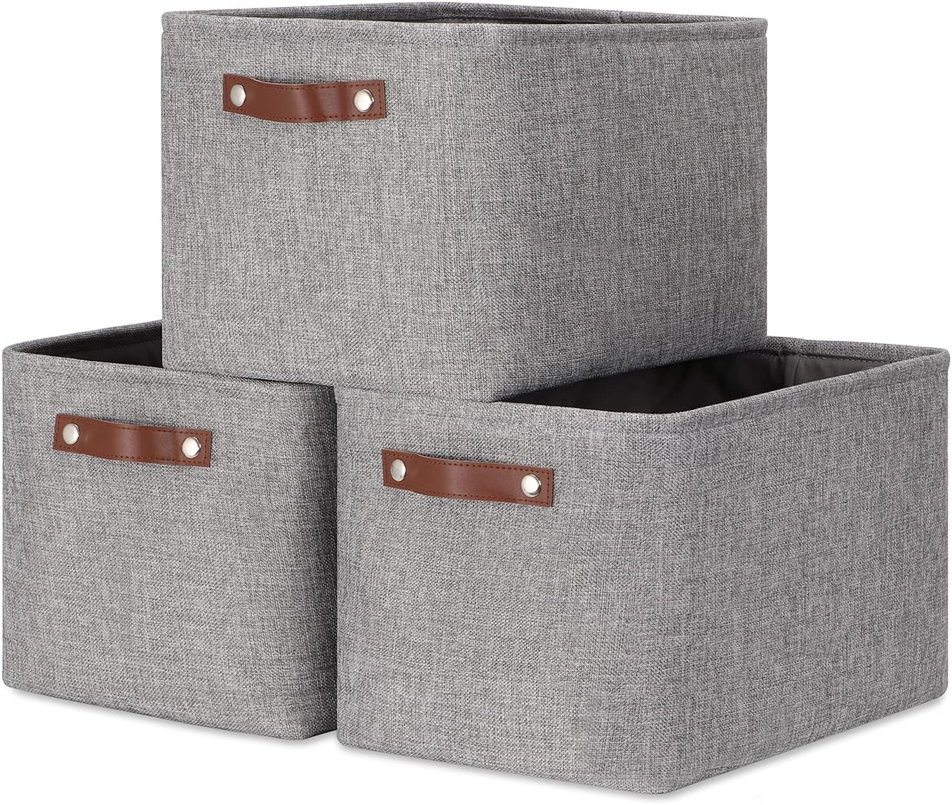 DULLEMELO Medium Storage Baskets for Organizing, Rectangular Fabric Storage Bins Collapsible