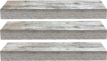 Sorbus Floating Shelves - 3 Pack 16 Inch Rustic Wall Shelves for Bedroom, Kitchen, Living Room