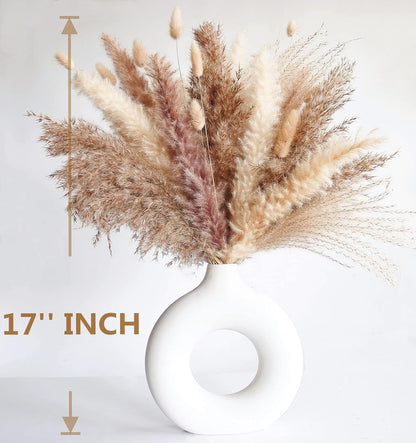 Natural Dried Pampas Grass Decor, 110 PCS Pampas Grass Contains White Bunny Tails Dried Flowers
