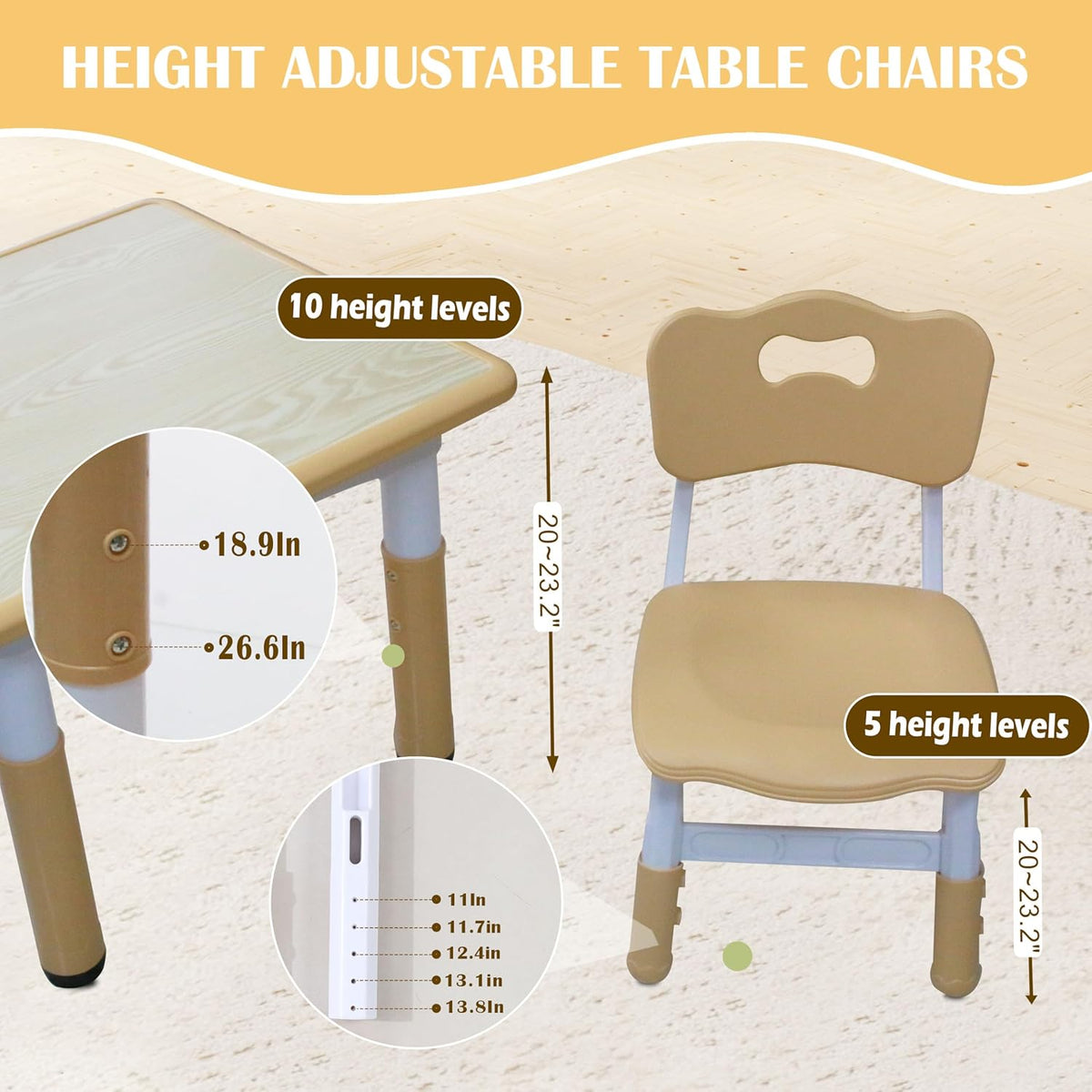 Kids Table and 4 Chairs Set with Graffiti Desktop, Toddler Furniture Set, Non-Slip, Table Children